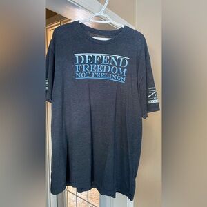 Grunt Style Charcoal Tee with Blue Graphic